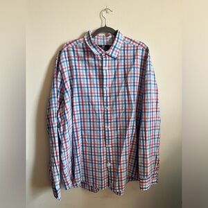 Vineyard Vines Classic Fit Murray Linen-Cotton Men’s Plaid Button-up Shirt 2XL